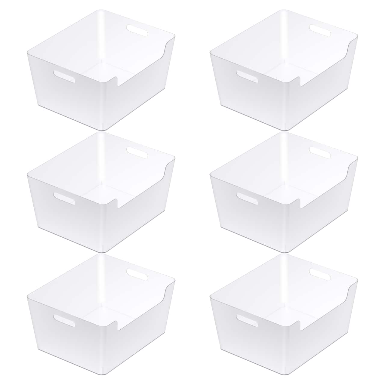 6 Pack: Extra Large Clear Open Storage Bin by Simply Tidy®